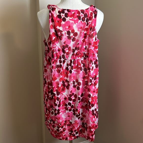 Swim by Avenue pink floral swimsuit coverup v-neck bamboo shoulder accent 22/24 - Picture 3 of 9